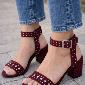 Sol Sana Purple Studded Chunky Heels Women's Size Euro 38 - US 7.5